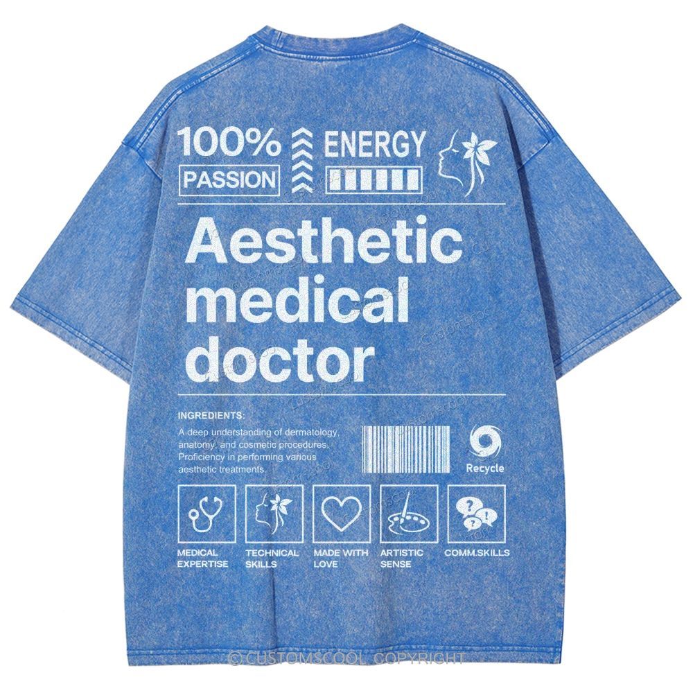 Aesthetic Medical Doctor Unisex Fit Washed T-Shirt Customscool