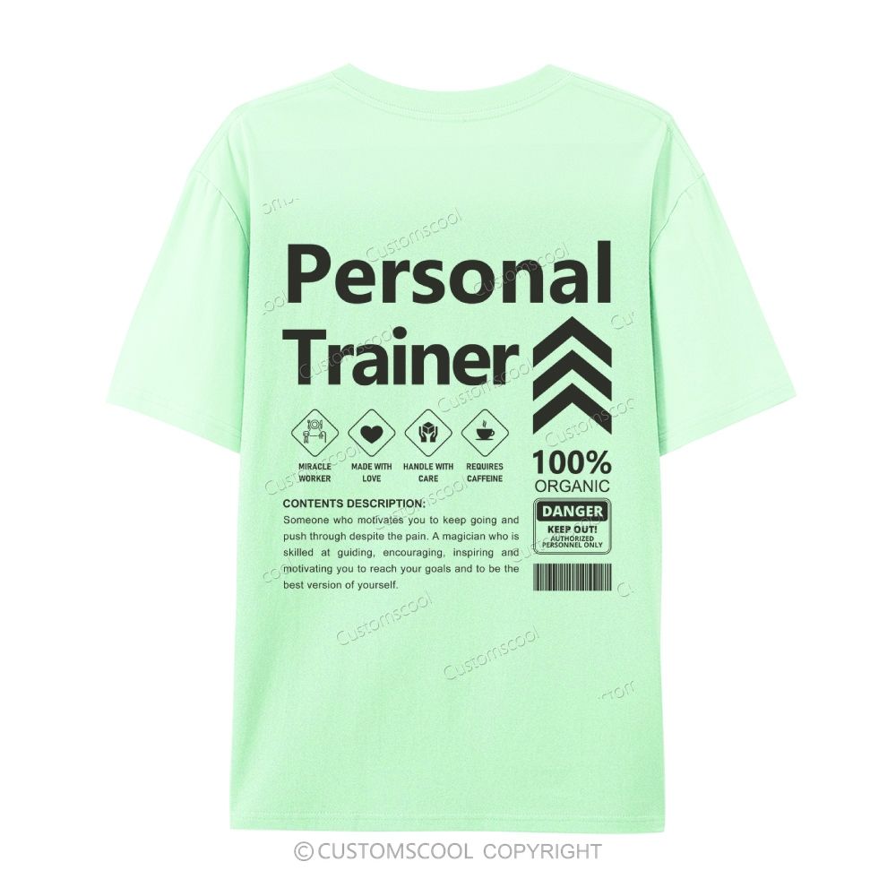 Personal Trainer Casual Short Sleeve T-Shirt Customscool