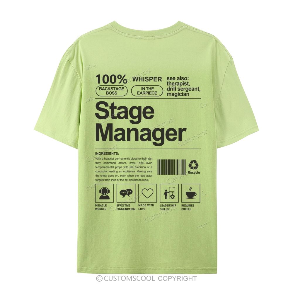 Stage Manager Casual Short Sleeve T-Shirt Customscool