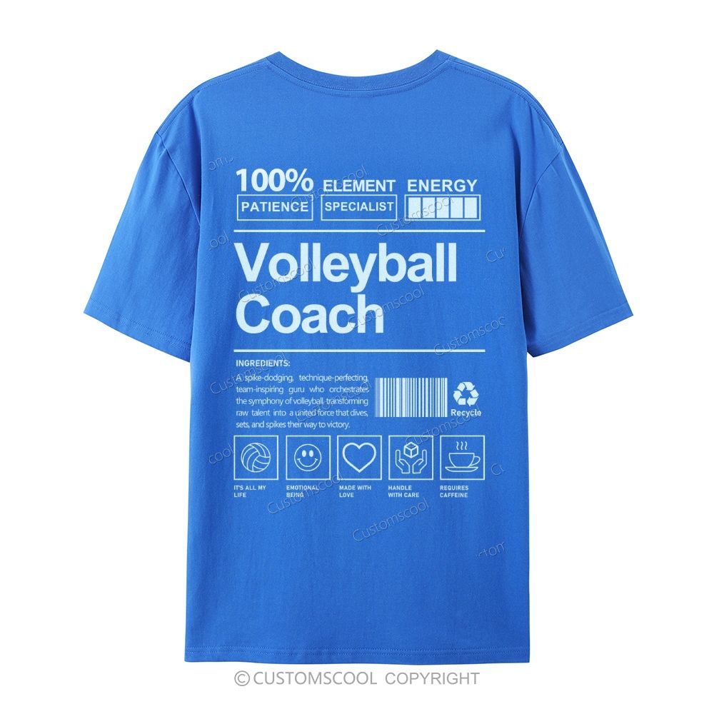 Volleyball Coach Casual Short Sleeve T-Shirt Customscool