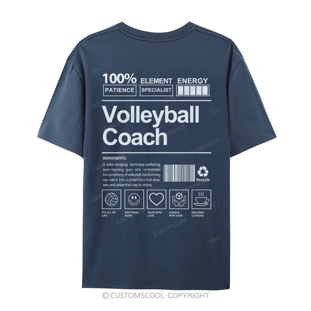 Volleyball Coach Casual Short Sleeve T-Shirt Customscool