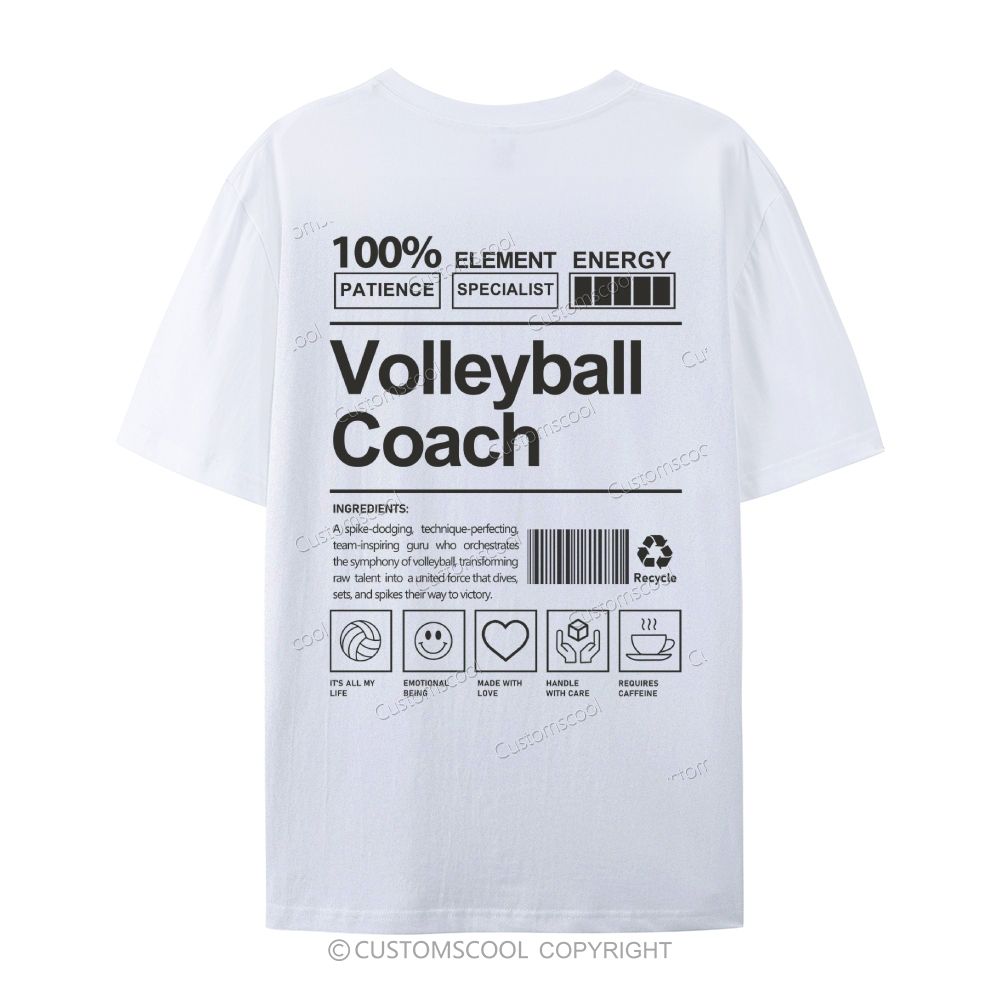Volleyball Coach Casual Short Sleeve T-Shirt Customscool