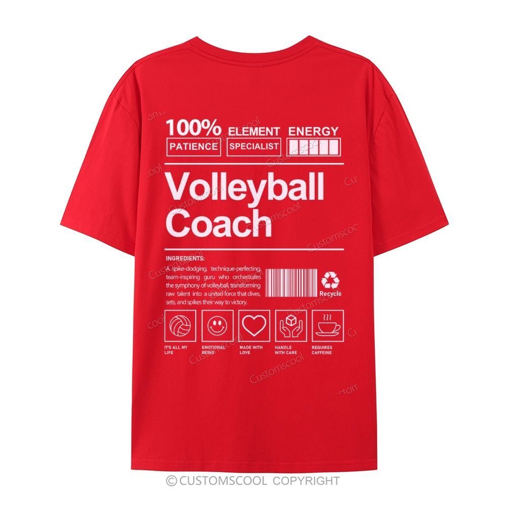 Volleyball Coach Casual Short Sleeve T-Shirt Customscool