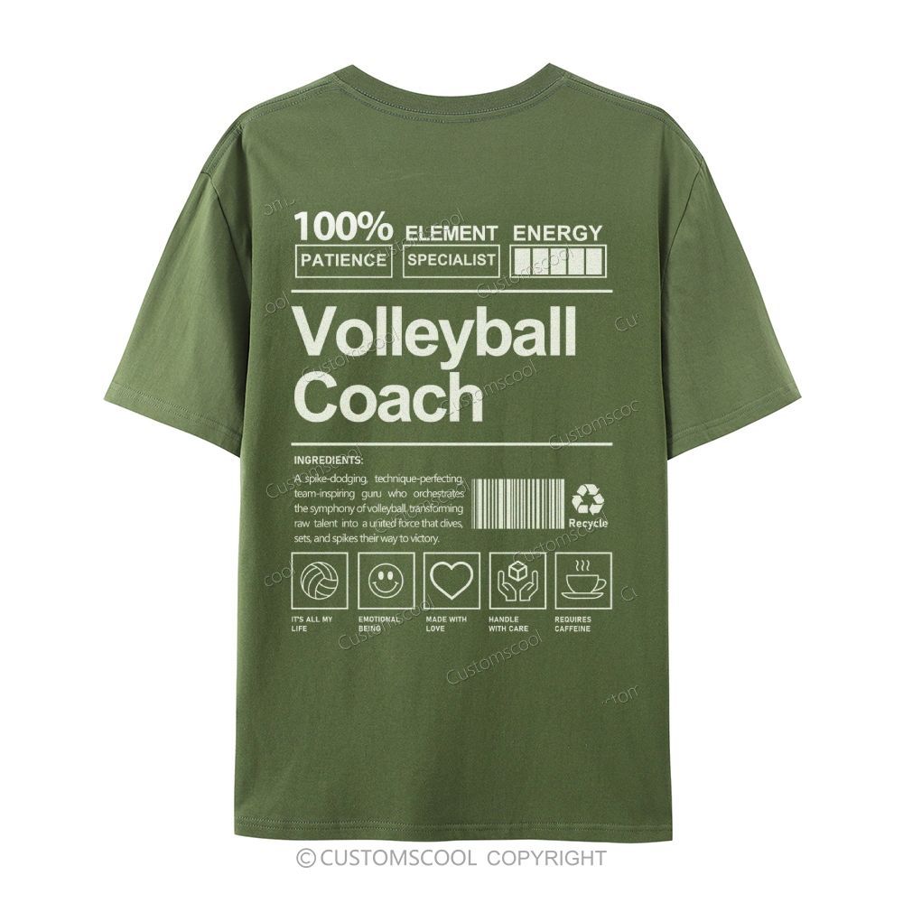 Volleyball Coach Casual Short Sleeve T-Shirt Customscool