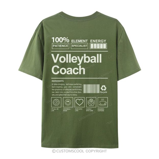 Volleyball Coach Casual Short Sleeve T-Shirt Customscool