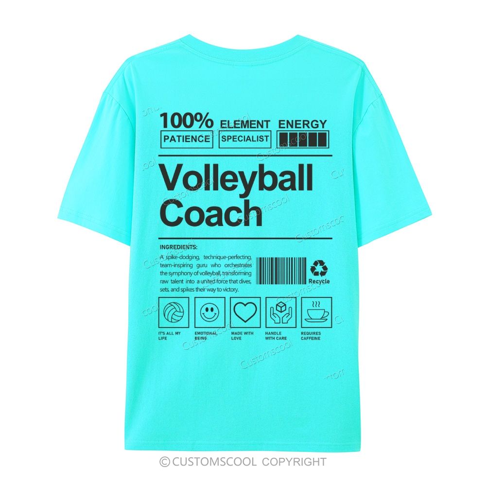 Volleyball Coach Casual Short Sleeve T-Shirt Customscool