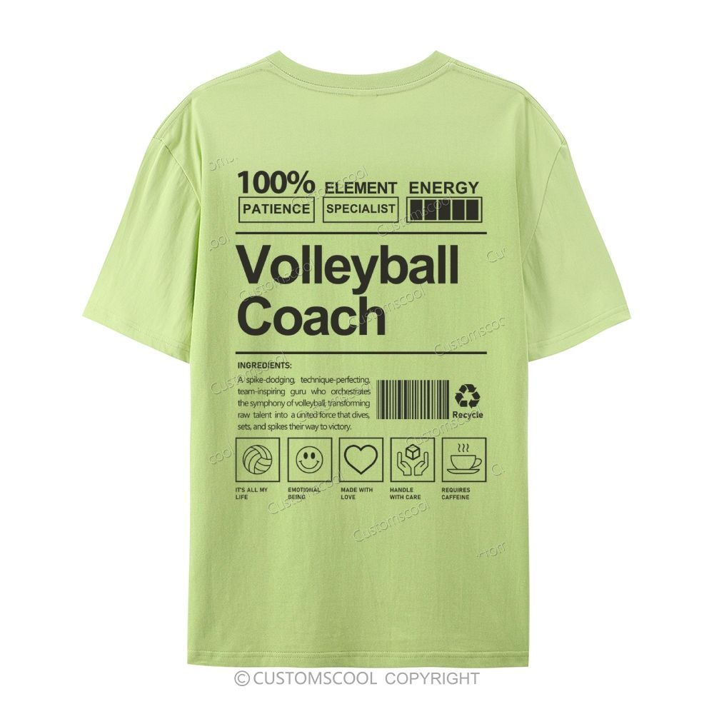 Volleyball Coach Casual Short Sleeve T-Shirt Customscool