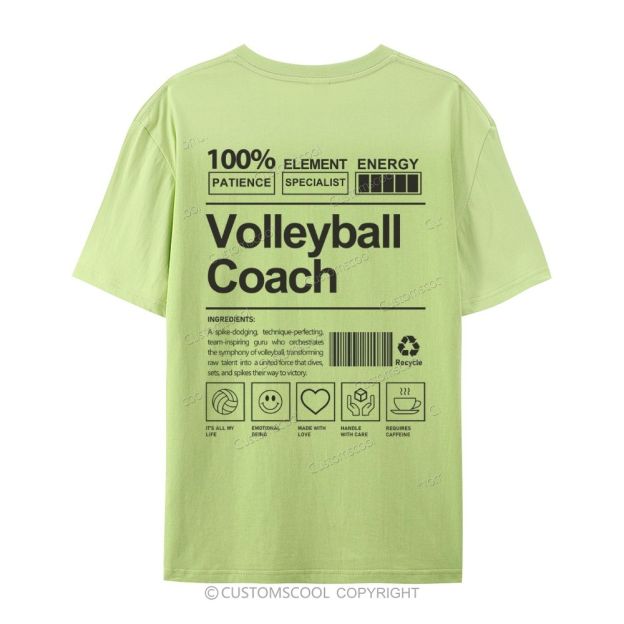Volleyball Coach Casual Short Sleeve T-Shirt Customscool