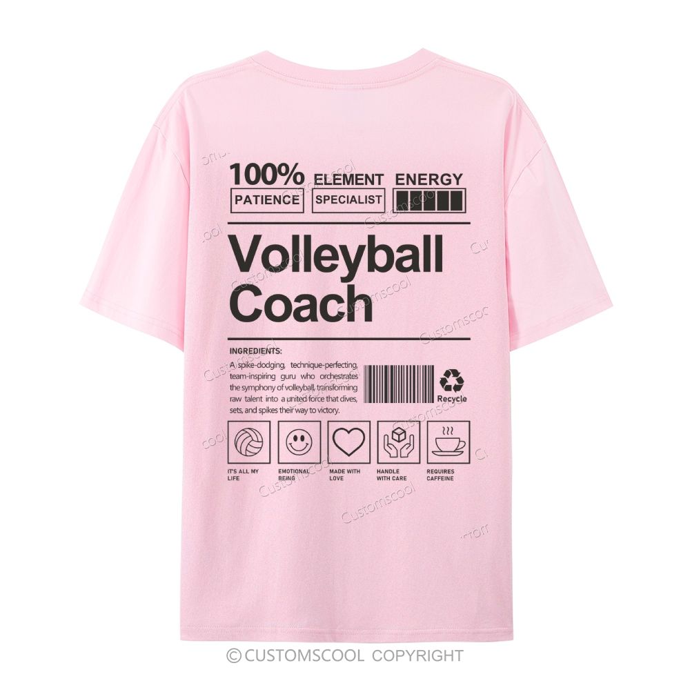 Volleyball Coach Casual Short Sleeve T-Shirt Customscool
