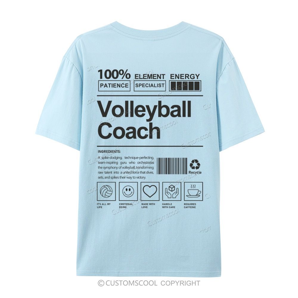 Volleyball Coach Casual Short Sleeve T-Shirt Customscool
