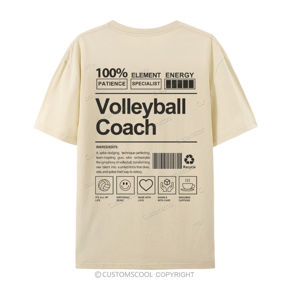 Volleyball Coach Casual Short Sleeve T-Shirt Customscool