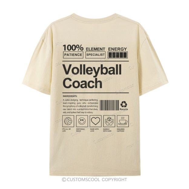 Volleyball Coach Casual Short Sleeve T-Shirt Customscool
