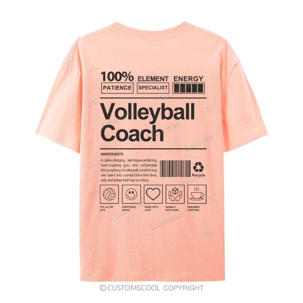Volleyball Coach Casual Short Sleeve T-Shirt Customscool