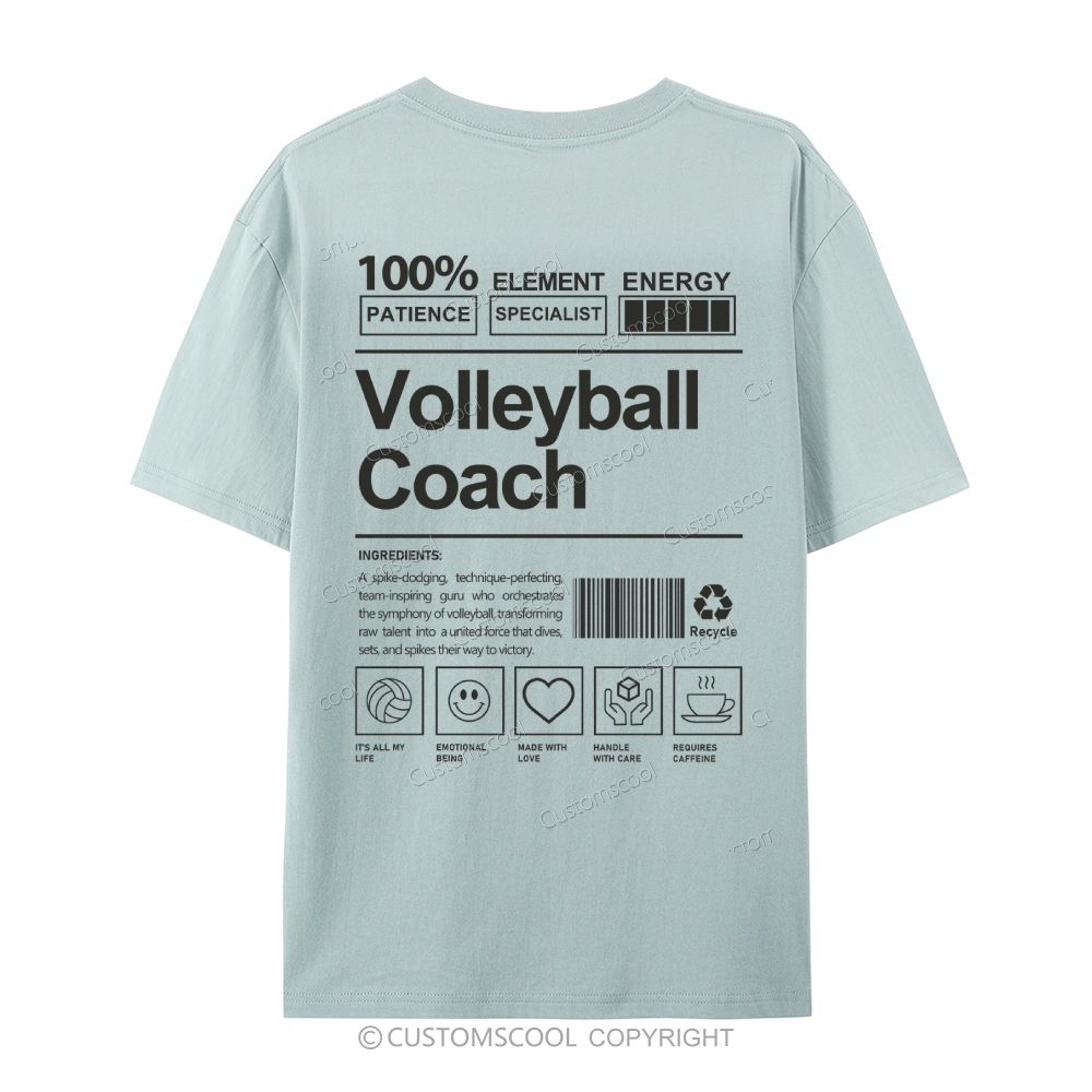 Volleyball Coach Casual Short Sleeve T-Shirt Customscool