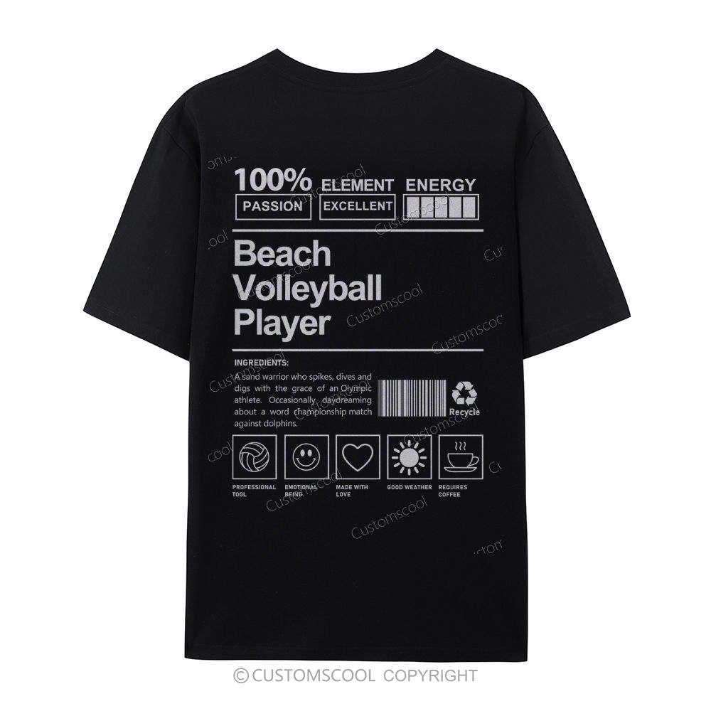 Beach Volleyball Player Casual Short Sleeve T-Shirt Customscool