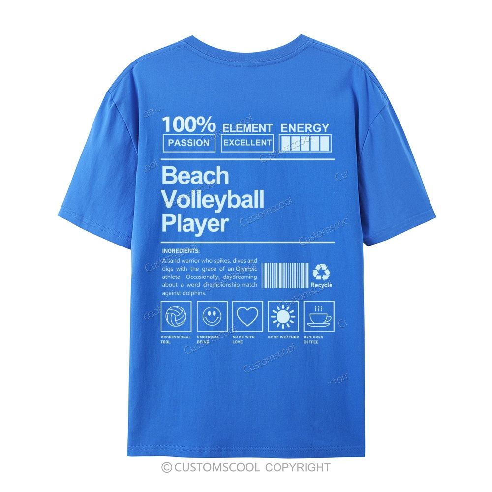 Beach Volleyball Player Casual Short Sleeve T-Shirt Customscool