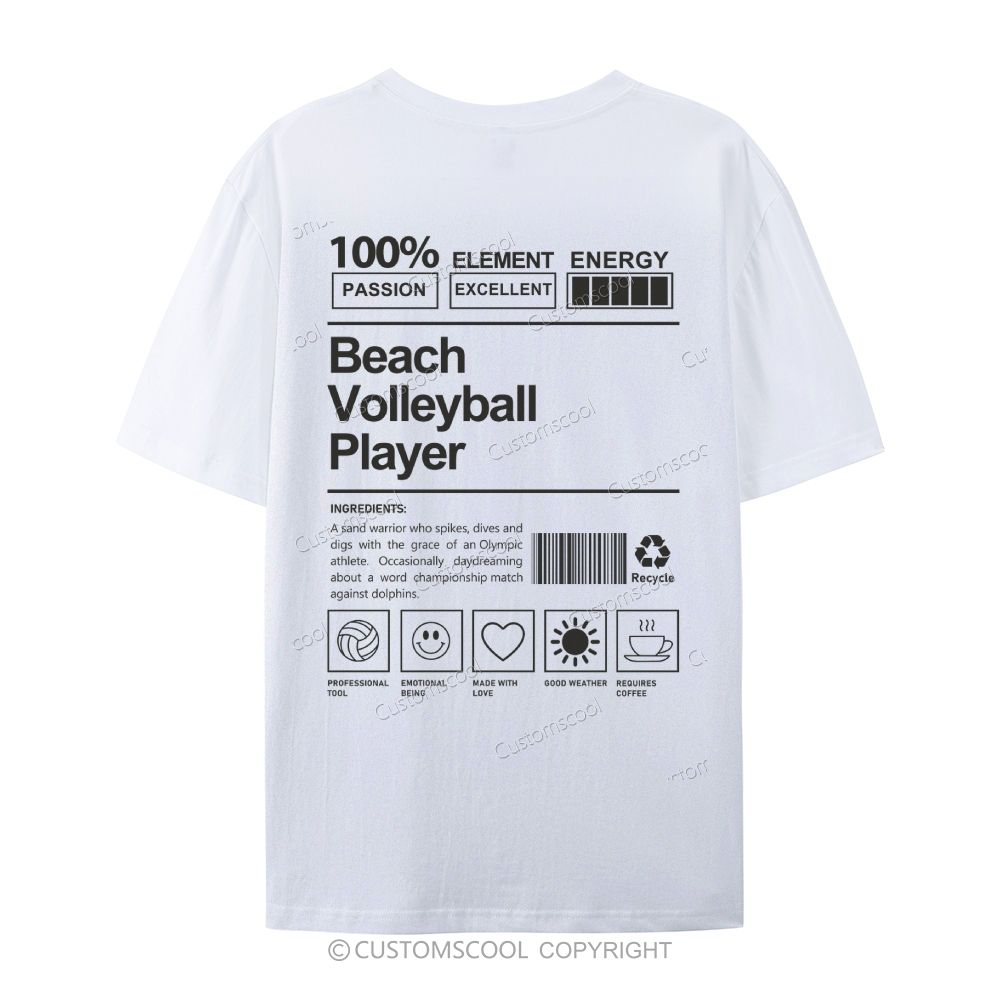 Beach Volleyball Player Casual Short Sleeve T-Shirt Customscool