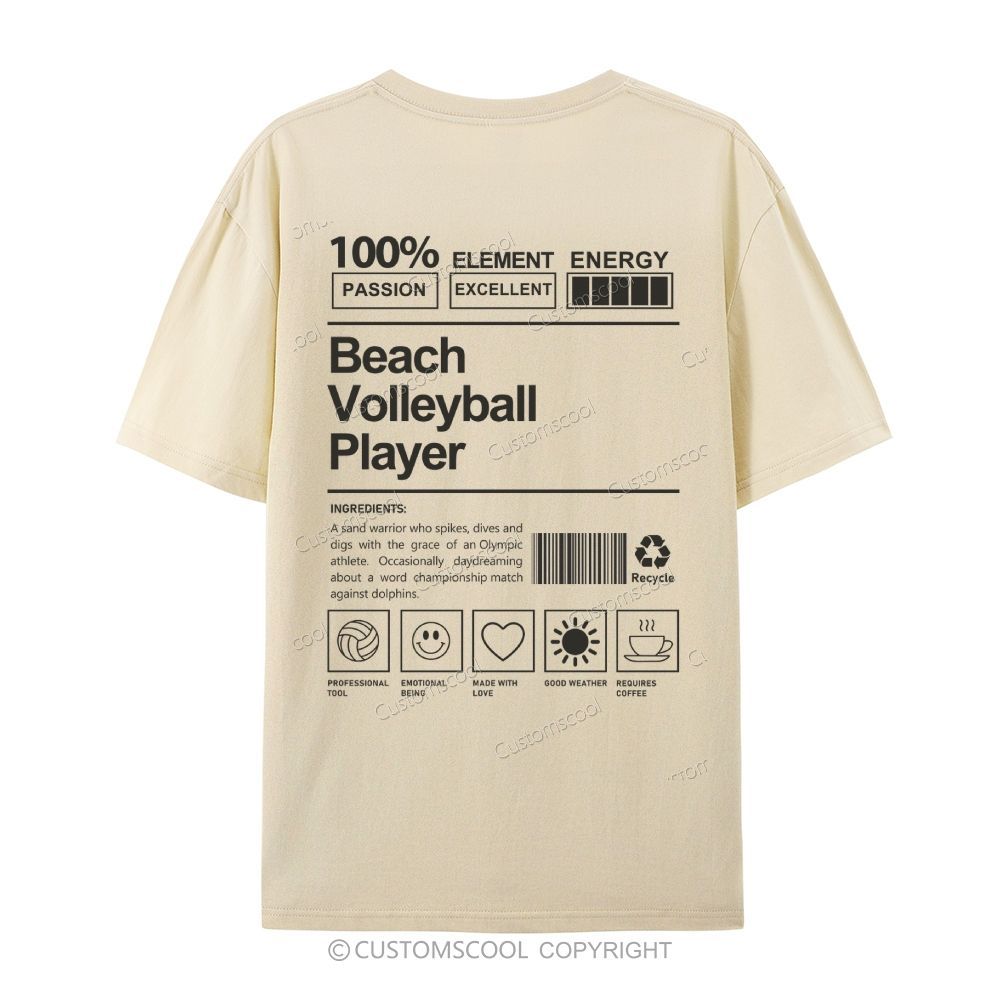 Beach Volleyball Player Casual Short Sleeve T-Shirt Customscool