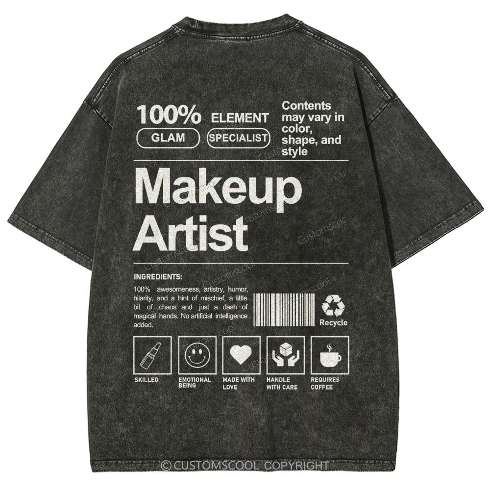 Makeup Artist Addcustom Vintage Snowflake Washed T-Shirt