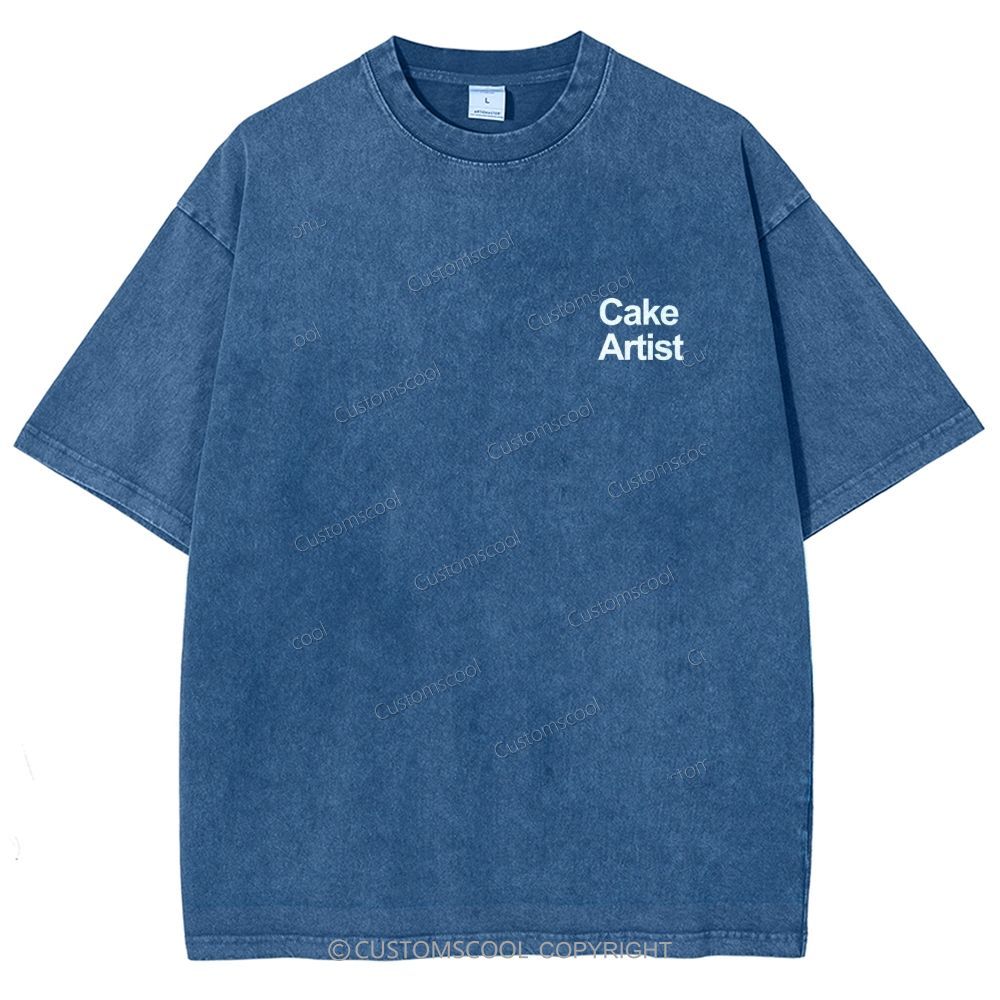Cake Artist Addcustom QR Code Unisex Fit Washed T-Shirt Customscool