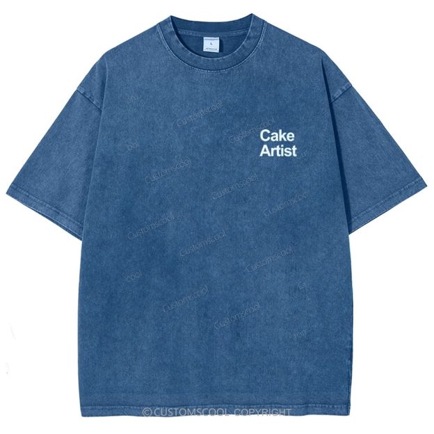 Cake Artist Addcustom QR Code Unisex Fit Washed T-Shirt Customscool