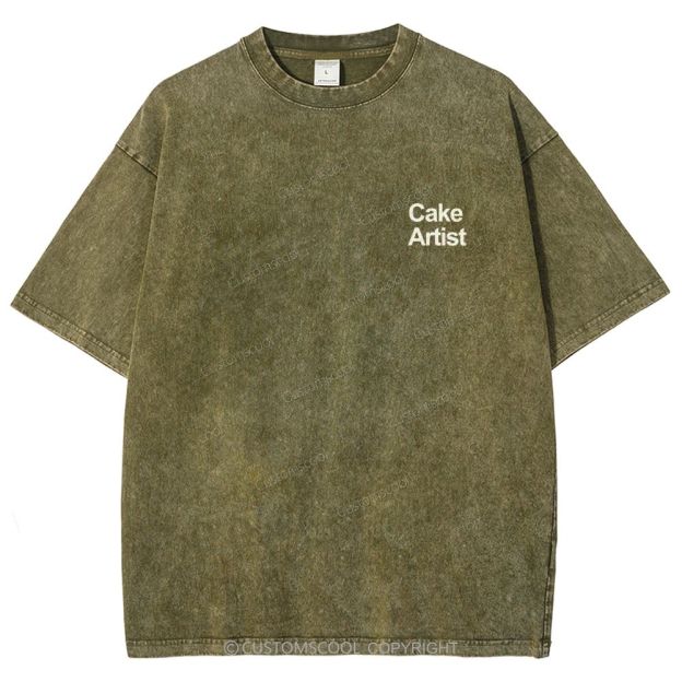 Cake Artist Addcustom QR Code Unisex Fit Washed T-Shirt Customscool