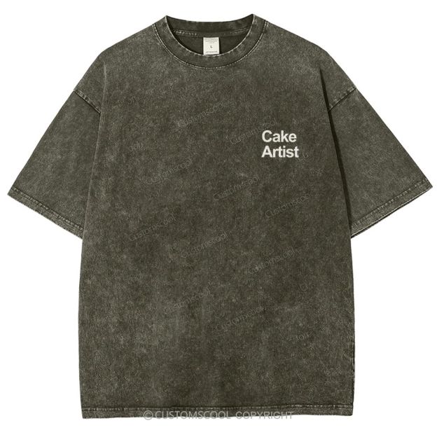 Cake Artist Addcustom QR Code Unisex Fit Washed T-Shirt Customscool