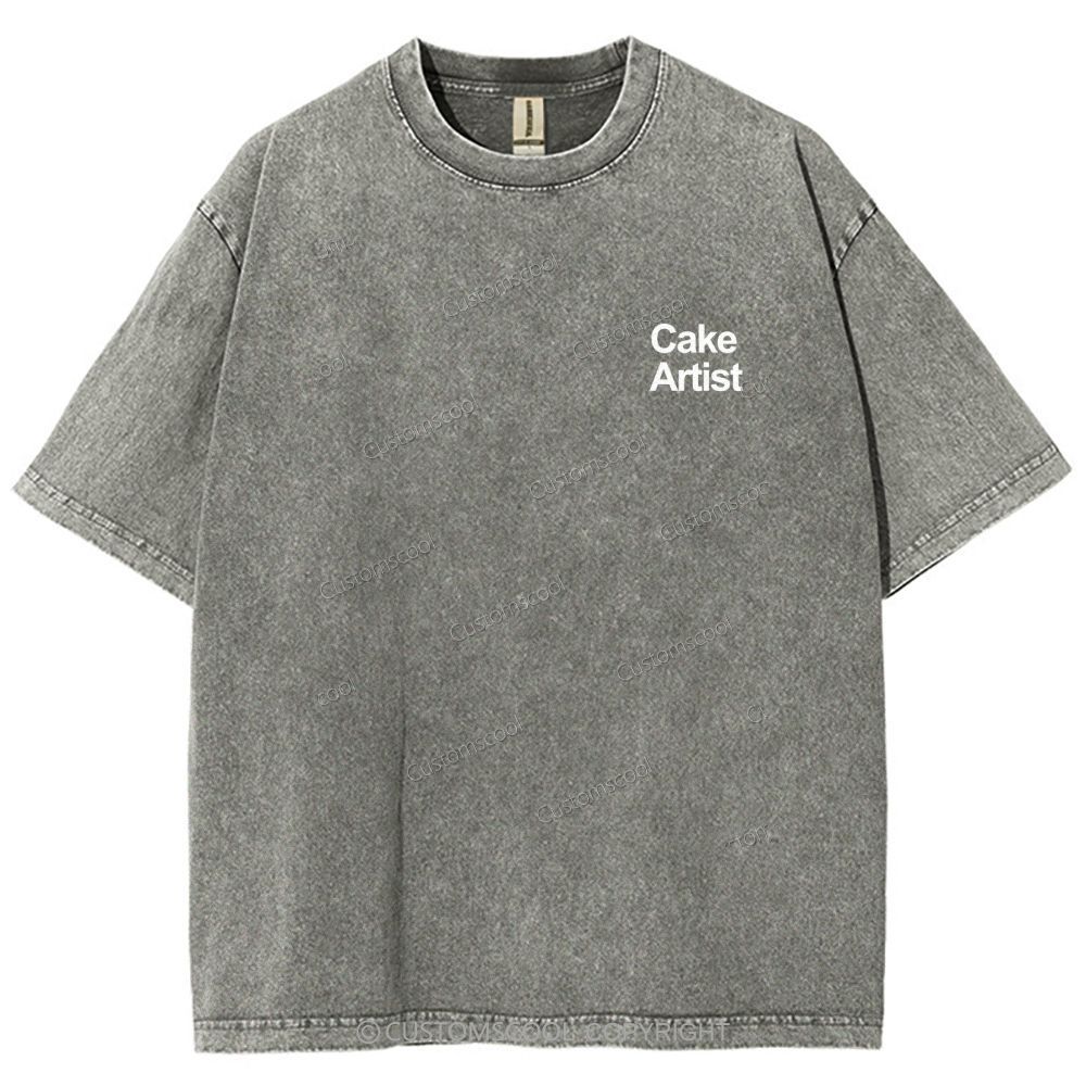 Cake Artist Addcustom QR Code Unisex Fit Washed T-Shirt Customscool