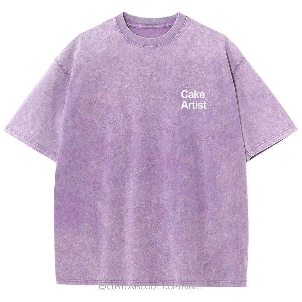 Cake Artist Addcustom QR Code Unisex Fit Washed T-Shirt Customscool