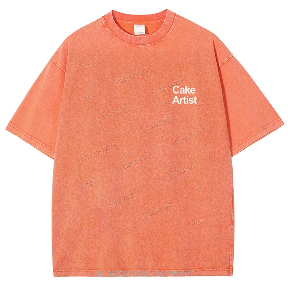 Cake Artist Addcustom QR Code Unisex Fit Washed T-Shirt Customscool