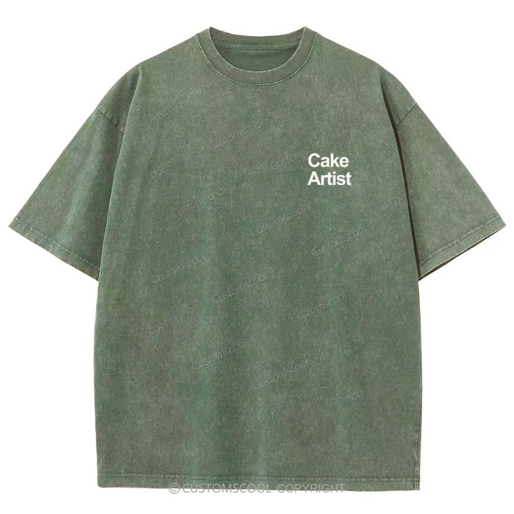 Cake Artist Addcustom QR Code Unisex Fit Washed T-Shirt Customscool