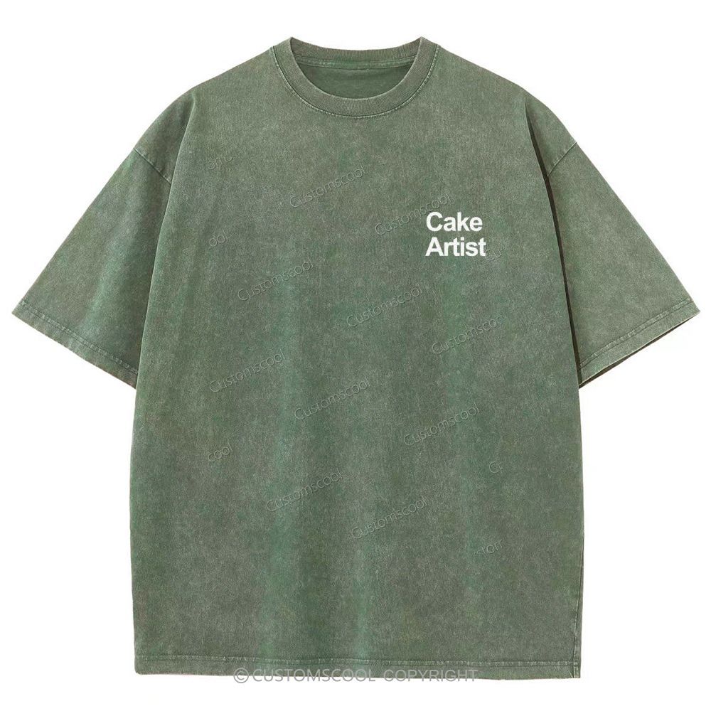 Cake Artist Addcustom QR Code Unisex Fit Washed T-Shirt Customscool