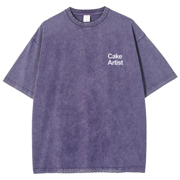 Cake Artist Addcustom QR Code Unisex Fit Washed T-Shirt Customscool