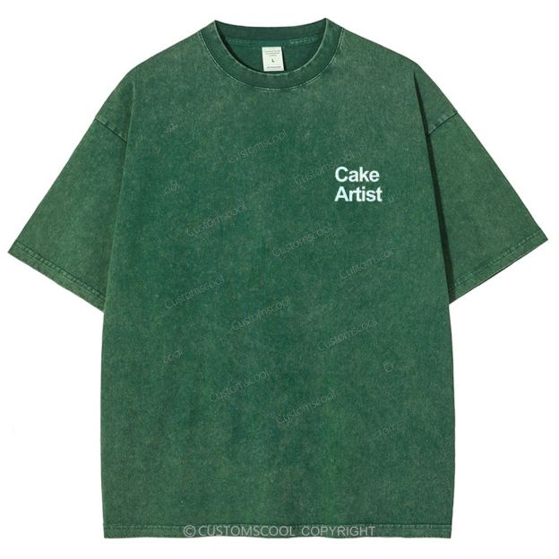 Cake Artist Addcustom QR Code Unisex Fit Washed T-Shirt Customscool