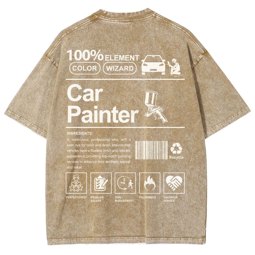 Car Painter Unisex Fit Washed T-Shirt Customscool