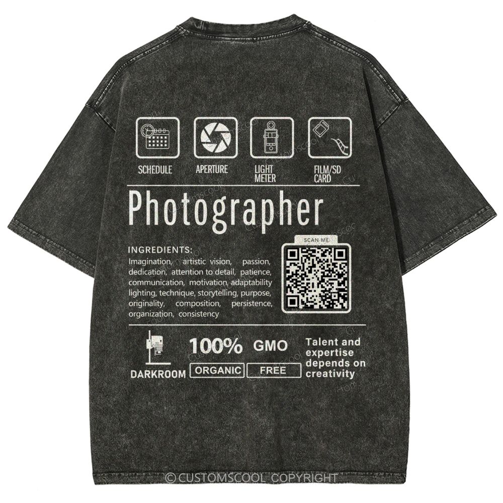 Photographer Addcustom Unisex Fit Washed T-Shirt Customscool