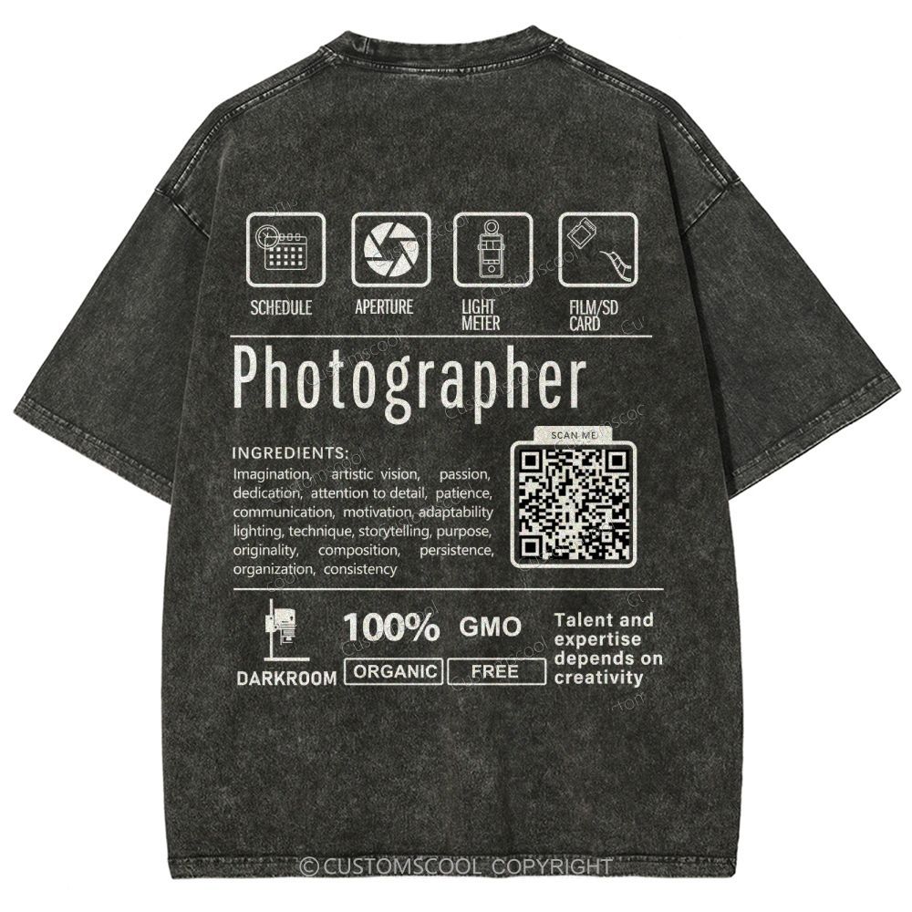 Photographer Addcustom Unisex Fit Washed T-Shirt Customscool