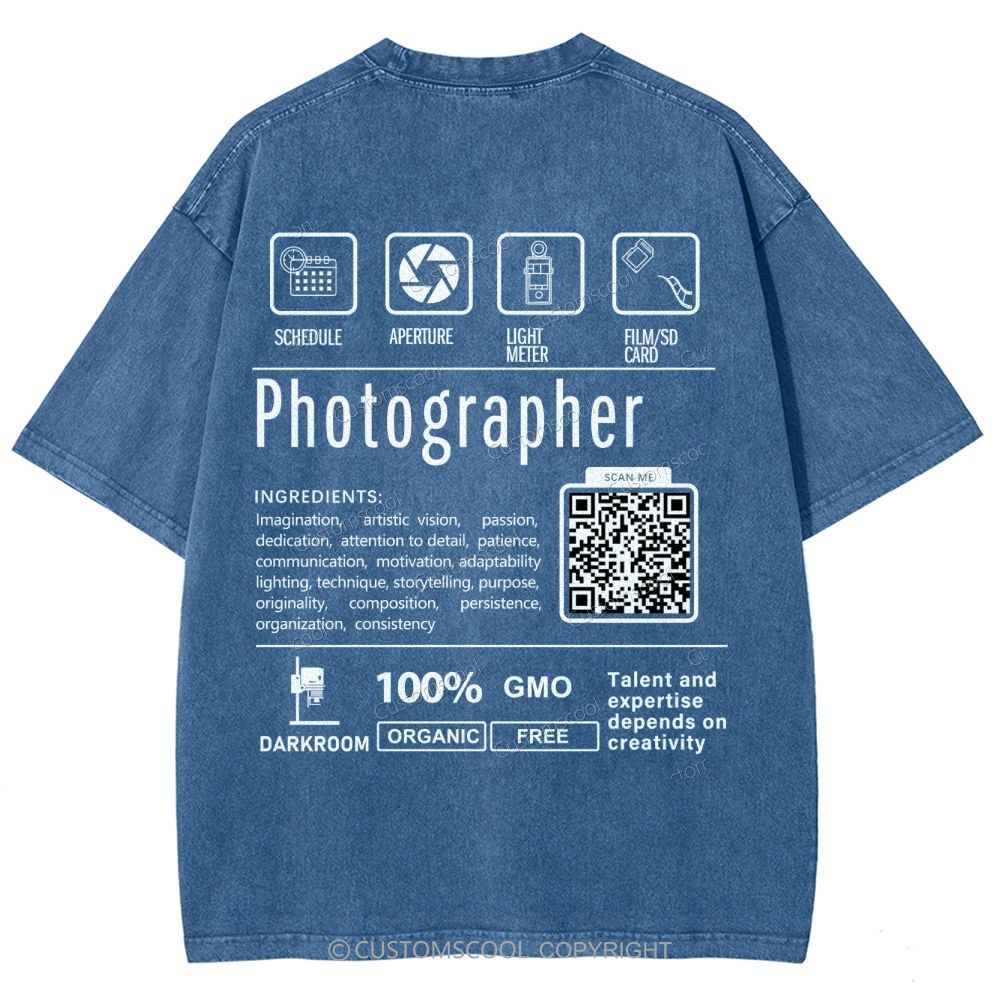 Photographer Addcustom Unisex Fit Washed T-Shirt Customscool
