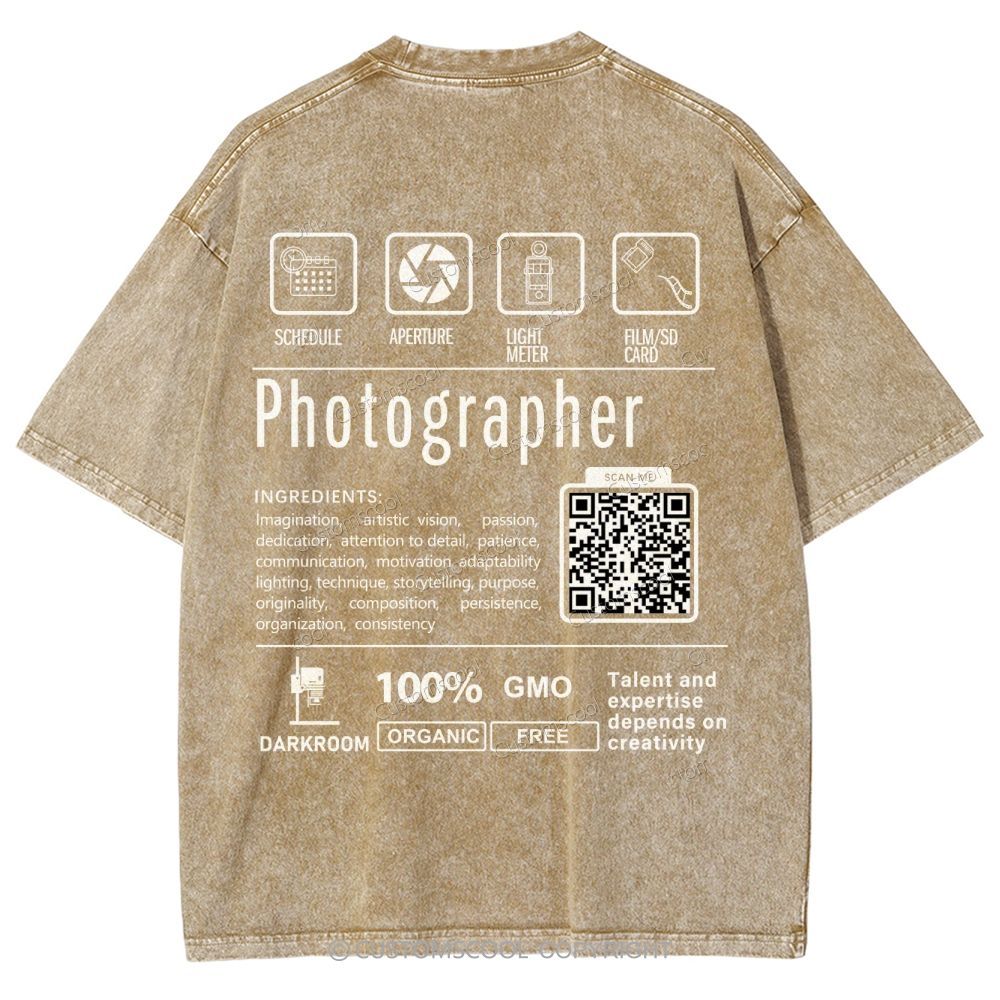 Photographer Addcustom Unisex Fit Washed T-Shirt Customscool