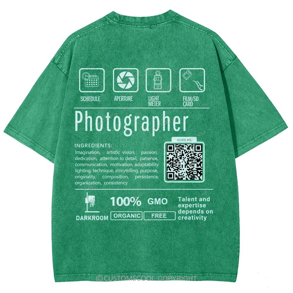 Photographer Addcustom Unisex Fit Washed T-Shirt Customscool