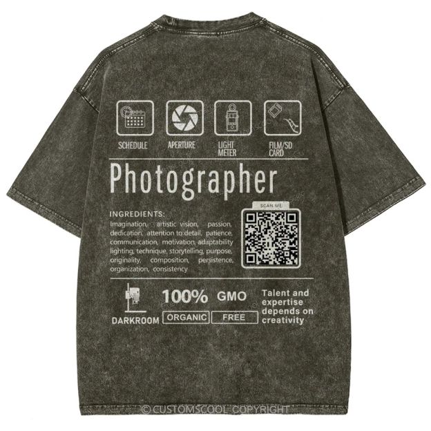 Photographer Addcustom Unisex Fit Washed T-Shirt Customscool