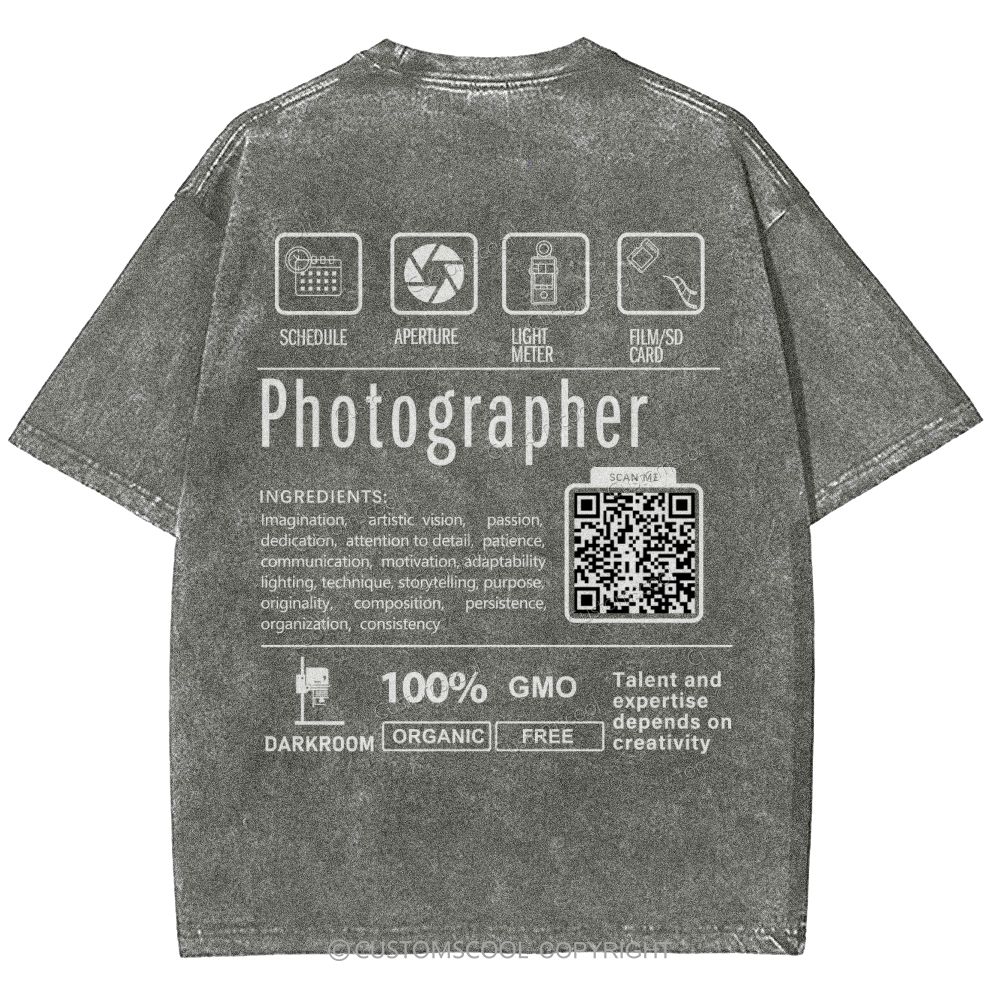 Photographer Addcustom Unisex Fit Washed T-Shirt Customscool