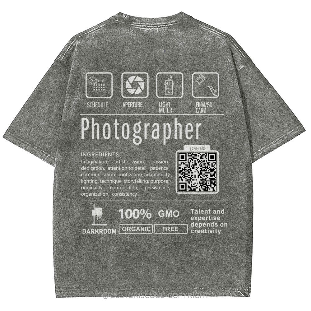 Photographer Addcustom Unisex Fit Washed T-Shirt Customscool