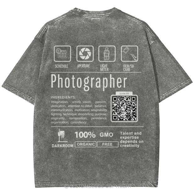 Photographer Addcustom Unisex Fit Washed T-Shirt Customscool