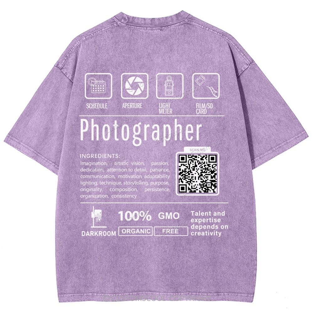 Photographer Addcustom Unisex Fit Washed T-Shirt Customscool
