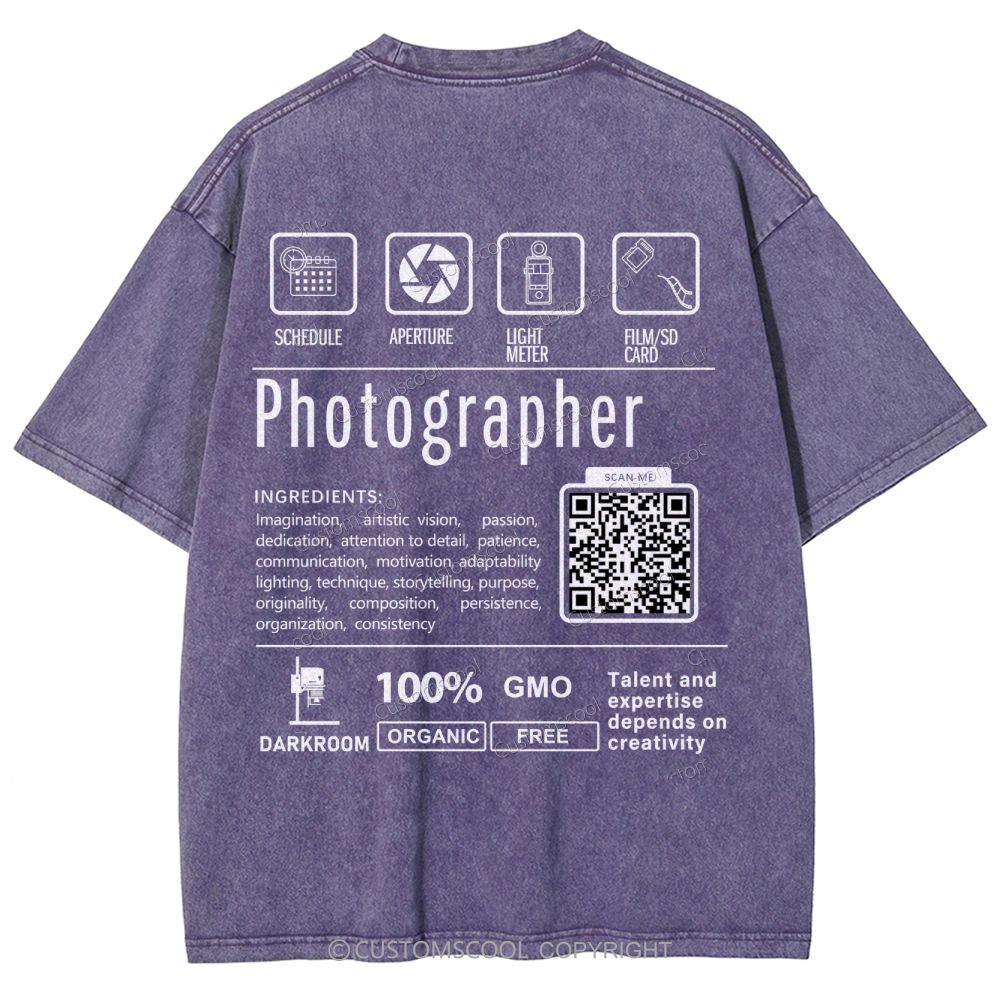 Photographer Addcustom Unisex Fit Washed T-Shirt Customscool