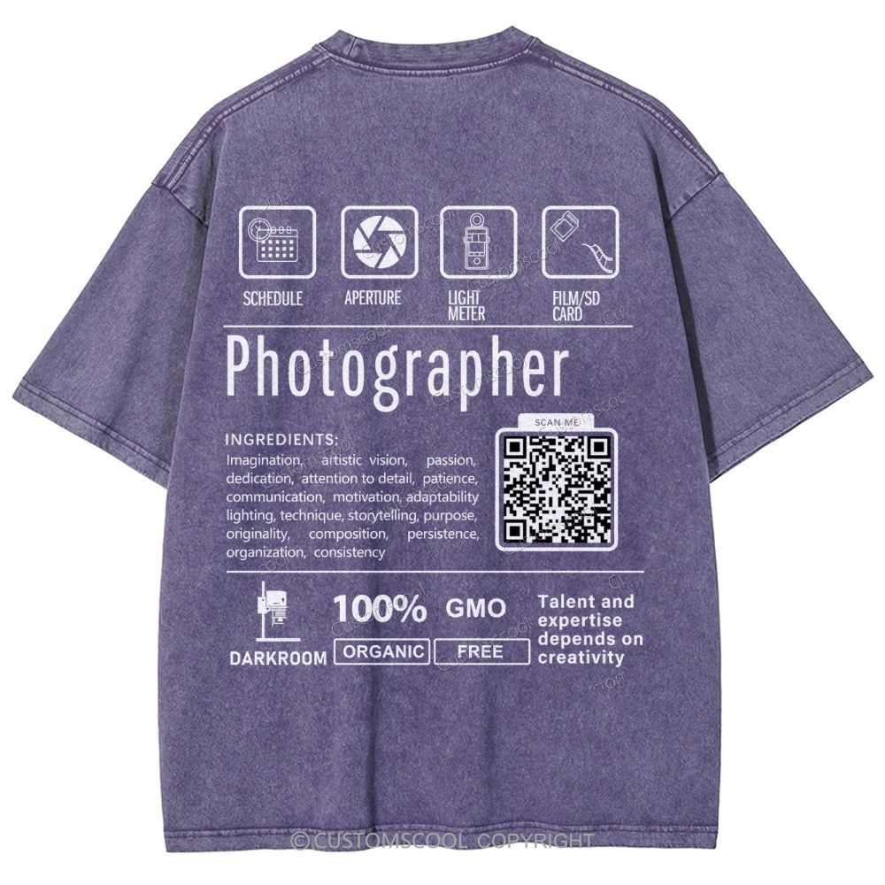 Photographer Addcustom Unisex Fit Washed T-Shirt Customscool