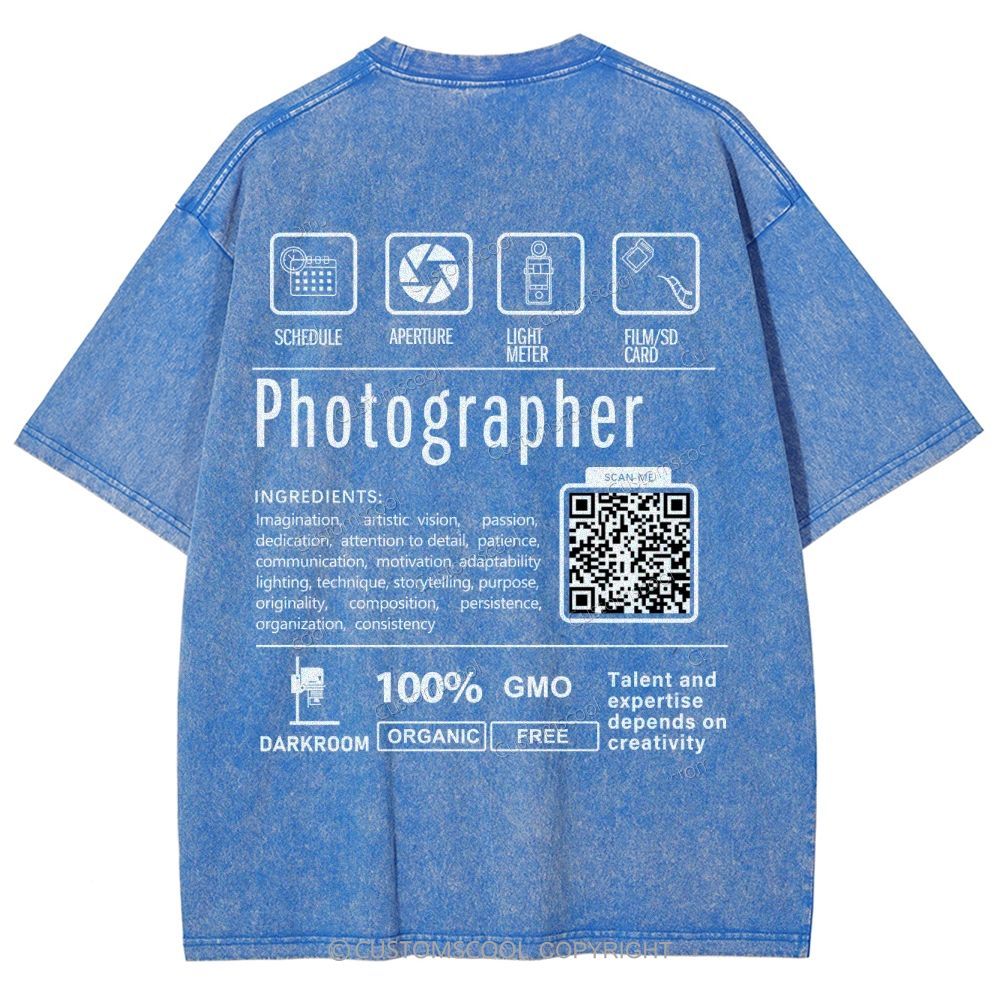 Photographer Addcustom Unisex Fit Washed T-Shirt Customscool