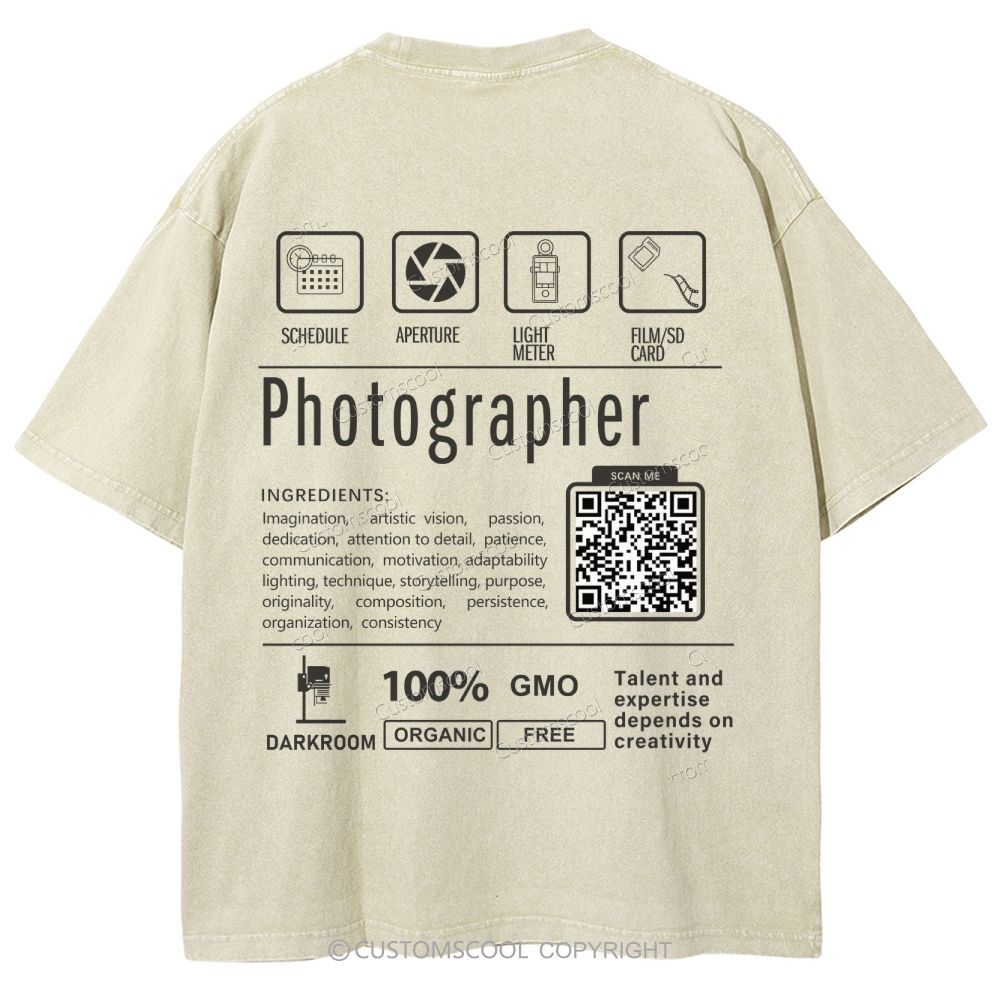 Photographer Addcustom Unisex Fit Washed T-Shirt Customscool