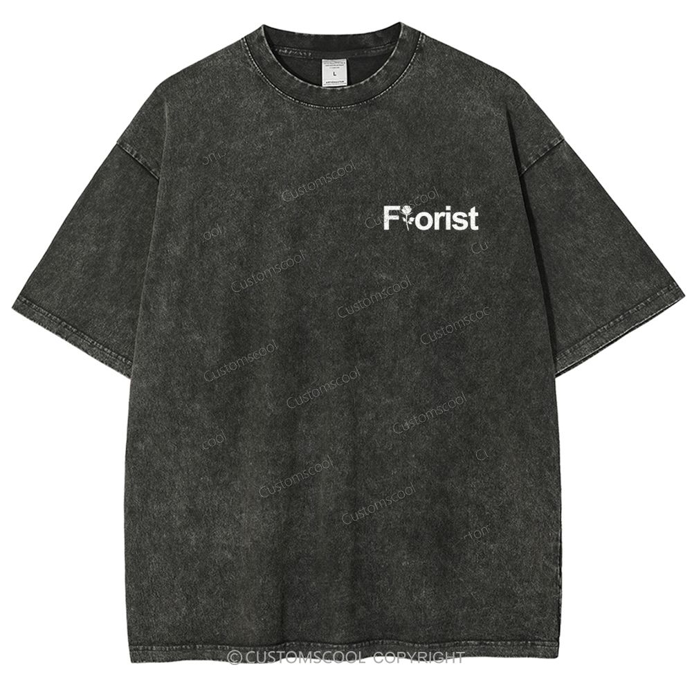 Florist Addcustom QR Code Unisex Fit Washed T-Shirt Customscool